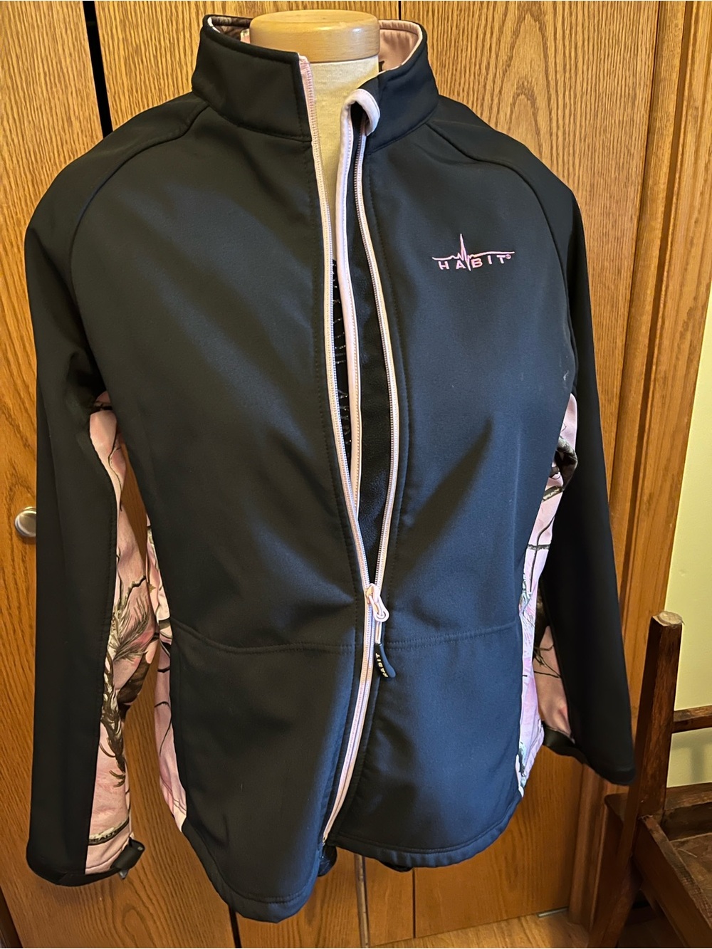 Habit Women's Black Jacket with Pink Accents